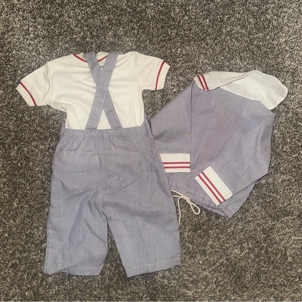 Vintage Doe-Spun Sail Boat Romper and Jacket 3-6 Months Summer‎ Spring Vacation - Picture 6 of 11